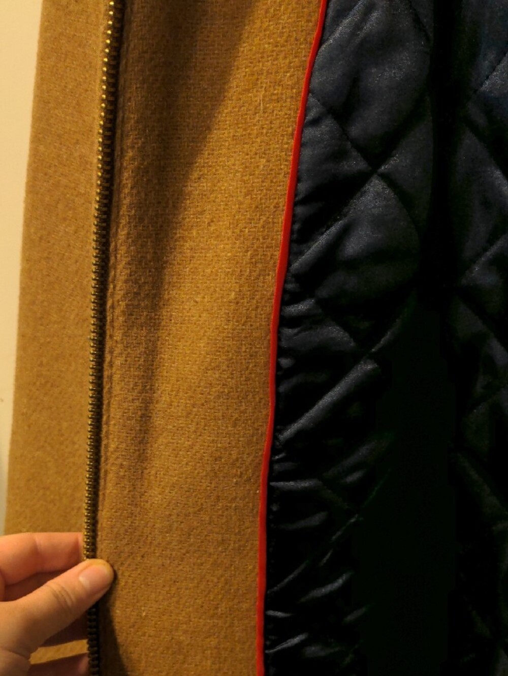 J Crew Women's Camel Tan Wool-Blend Peacoat - Picture 5 of 5